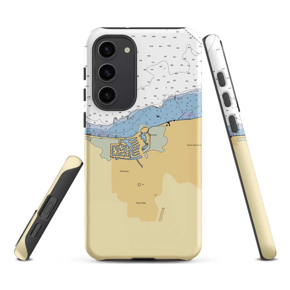 South Lake Tahoe Yacht Club (South Lake Tahoe, CA) NOAA Chart Samsung Phone Case Samsung Galaxy S23 Plus model shown