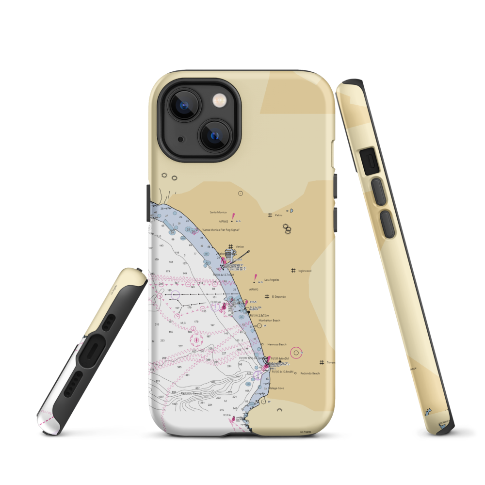 Burton W. Chase Park (Los Angeles, CA) NOAA Chart  Tough iPhone Case iPhone 13 model shown