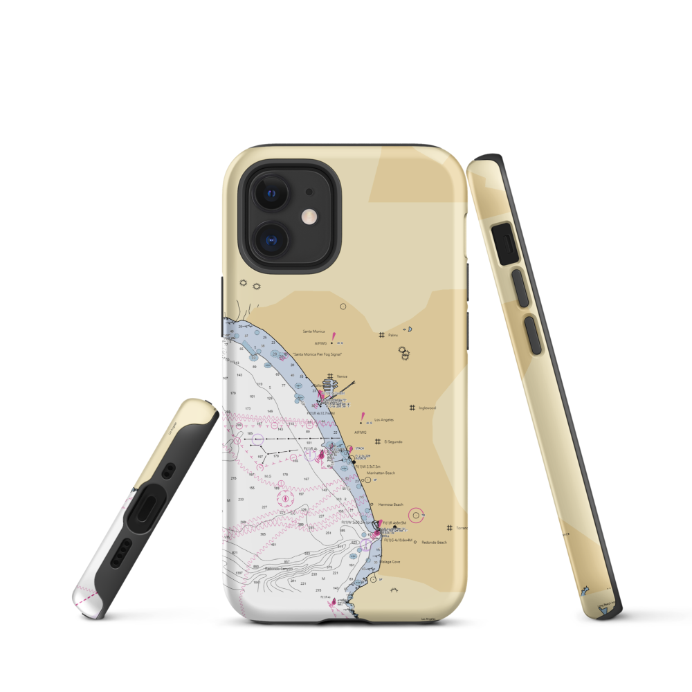Del Rey Yacht Club (Los Angeles, CA) NOAA Chart  Tough iPhone Case iPhone 12 mini model shown