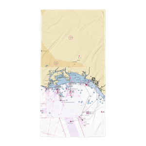 Harborlight Yacht Club (Long Beach, CA) NOAA Chart Towel