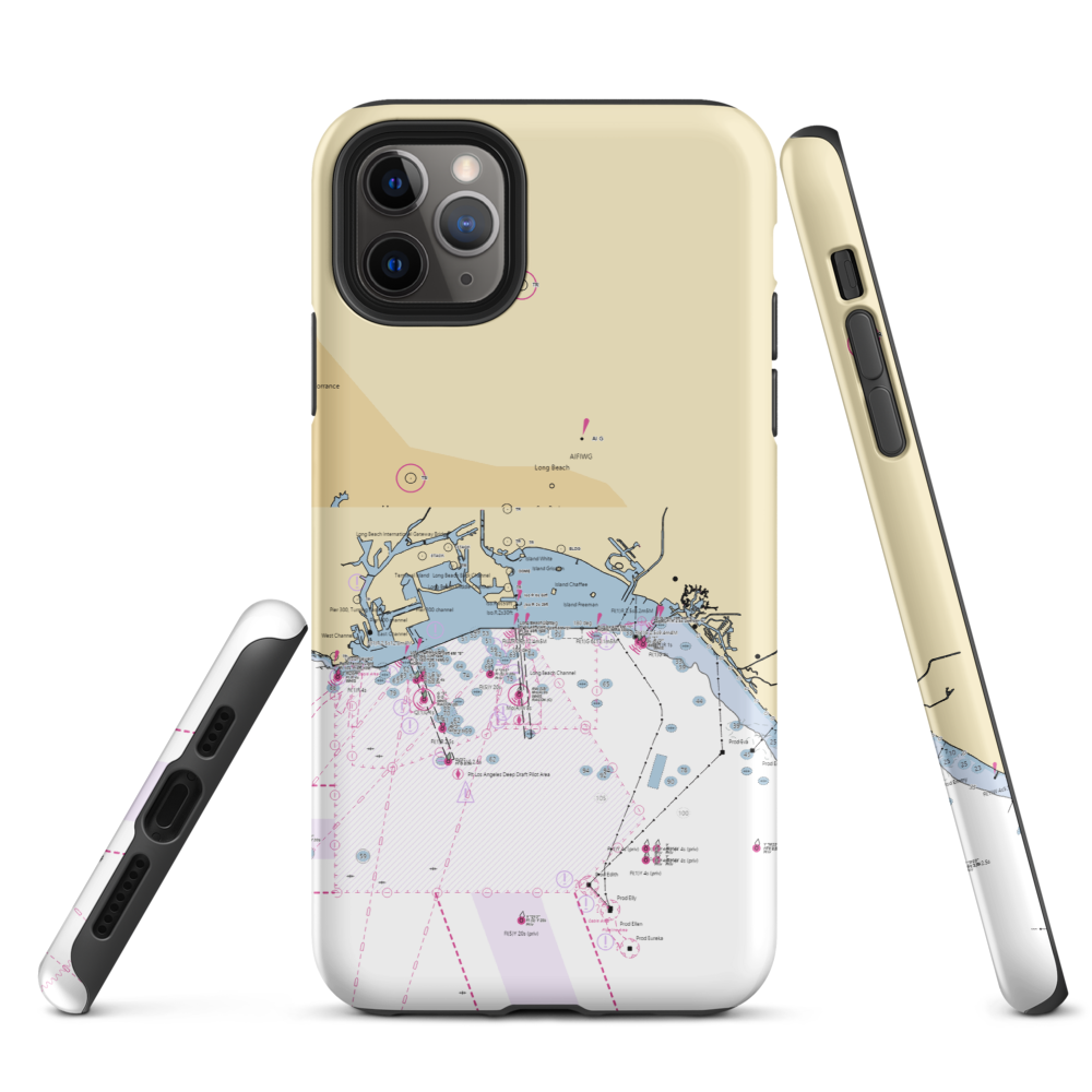 Shoreline Yacht Club (Long Beach, CA) NOAA Chart  Tough iPhone Case iPhone 11 Pro Max model shown
