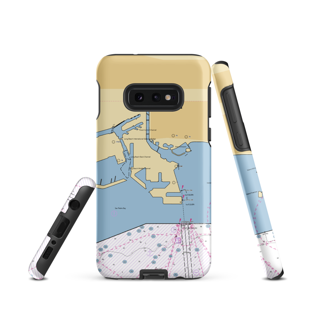 Harbor Light Yacht Club - Long Beach (Long Beach, CA) NOAA Chart Samsung Phone Case Samsung Galaxy S10e model shown