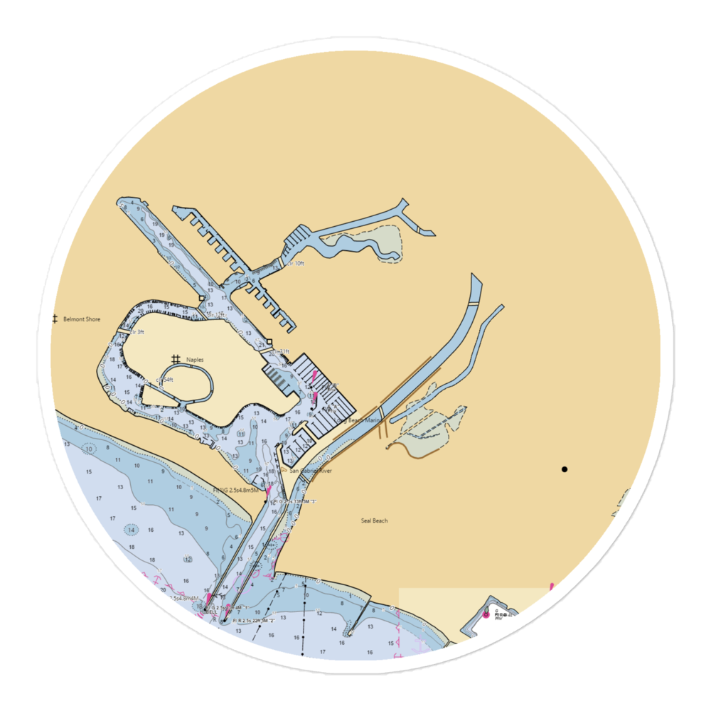 Navy Yacht Club Long Beach (Long Beach, CA) NOAA Chart Sticker 