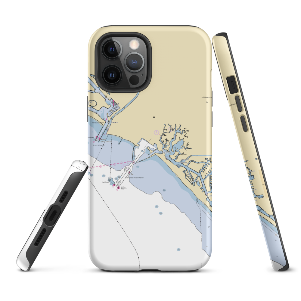 Mariners Point Fuel Dock (Long Beach, CA) NOAA Chart  Tough iPhone Case iPhone 12 Pro Max model shown