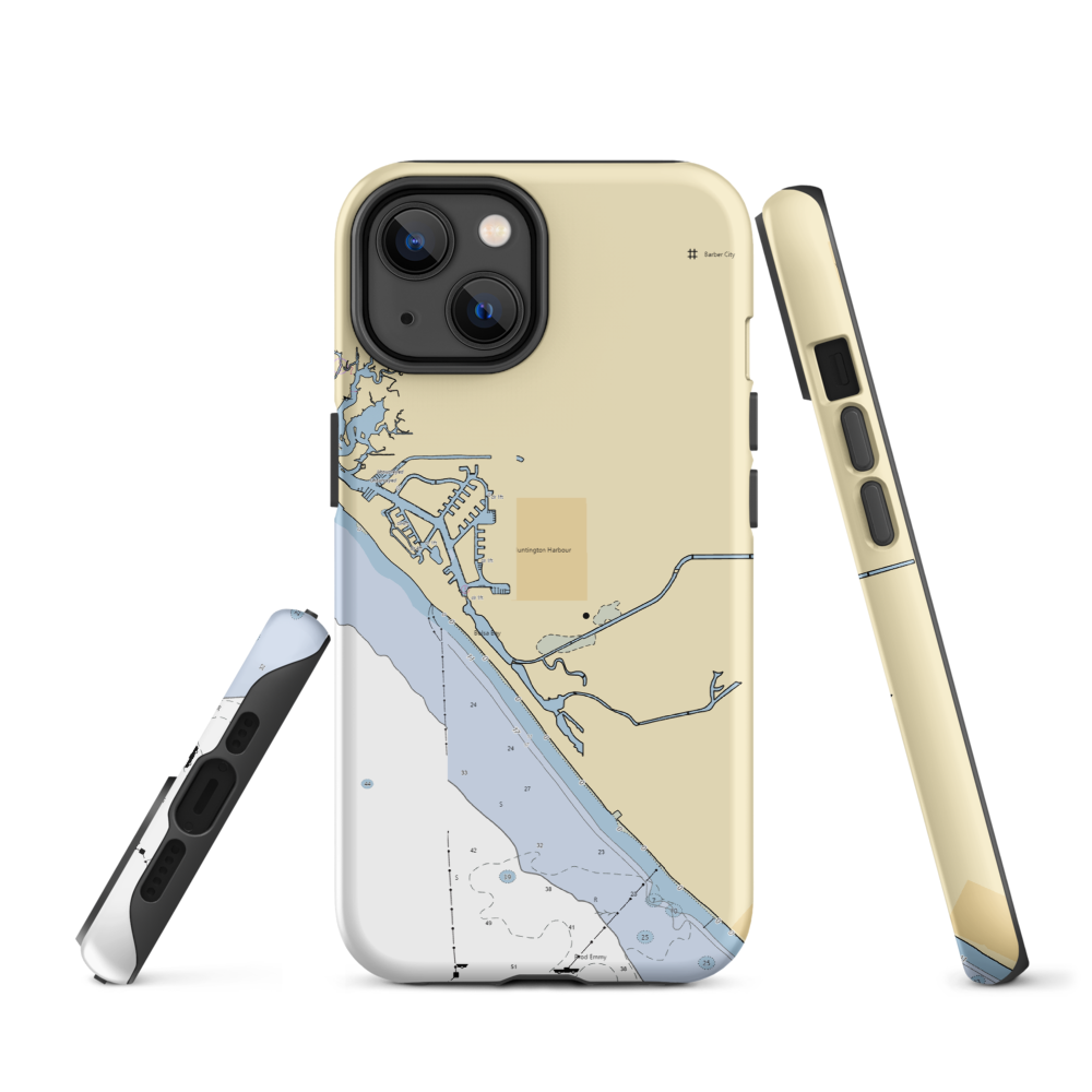 Davenport Marina (Long Beach, CA) NOAA Chart  Tough iPhone Case iPhone 14 model shown