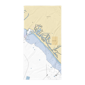 Huntington Harbour Yacht Club (Long Beach, CA) NOAA Chart Towel