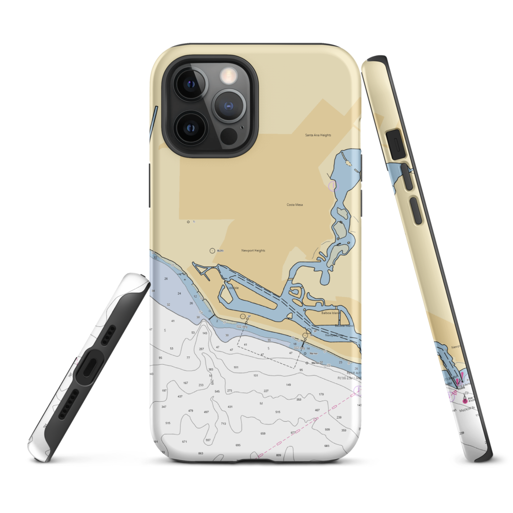Ardell Marina (Newport Beach, CA) NOAA Chart  Tough iPhone Case iPhone 12 Pro Max model shown
