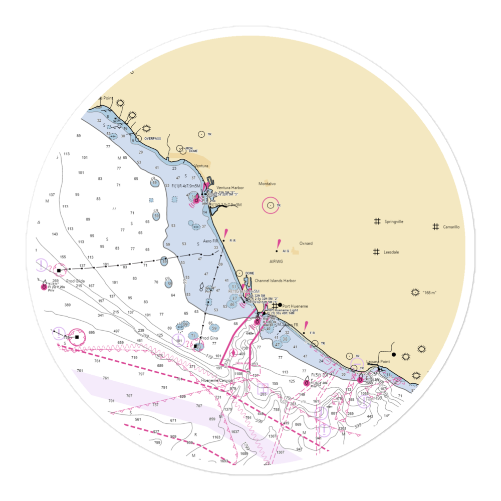 Marine Emporium Landing (Port Hueneme Cbc Base, CA) NOAA Chart Sticker 