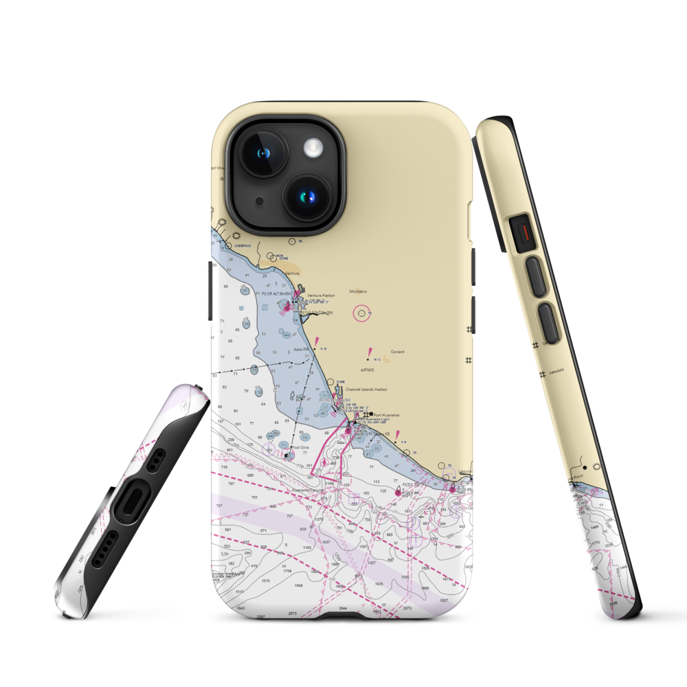Fairwind Yacht Club (Port Hueneme Cbc Base, CA) NOAA Chart  Tough iPhone Case iPhone 15 model shown
