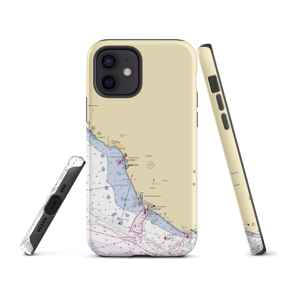 Safe Harbor Ventura Isle (Ventura, CA) NOAA Chart  Tough iPhone Case iPhone 12 model shown