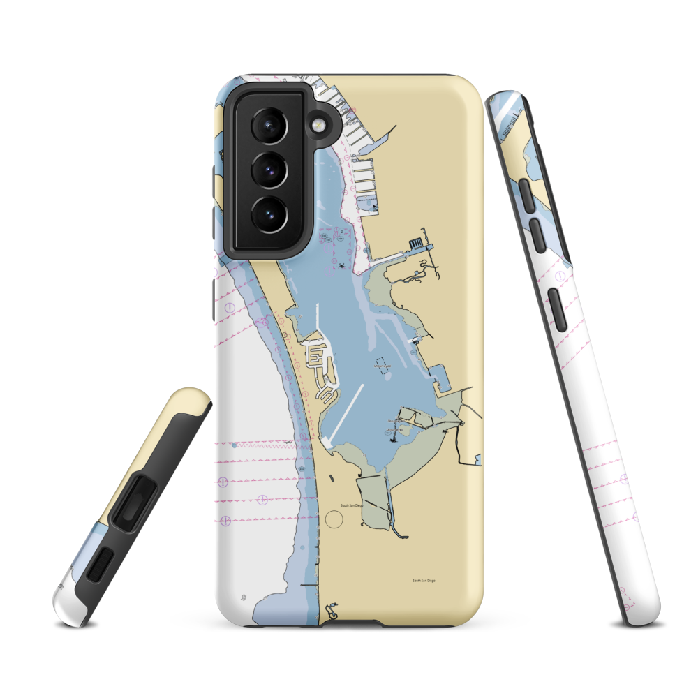 Coronado Cays HOA (San Diego, CA) NOAA Chart Samsung Phone Case Samsung Galaxy S21 FE model shown