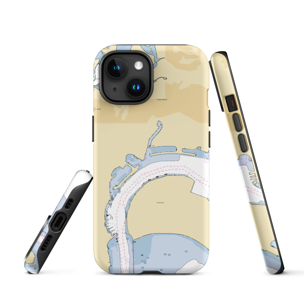 Harbor Island Yacht Club (San Diego, CA) NOAA Chart  Tough iPhone Case iPhone 15 model shown