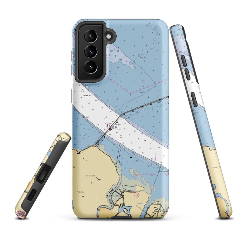 Coyote Point Yacht Club (San Mateo, CA) NOAA Chart Samsung Phone Case Samsung Galaxy S21 Plus model shown