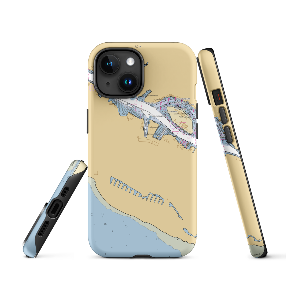 Alameda Yacht Club (Alameda, CA) NOAA Chart  Tough iPhone Case iPhone 15 model shown