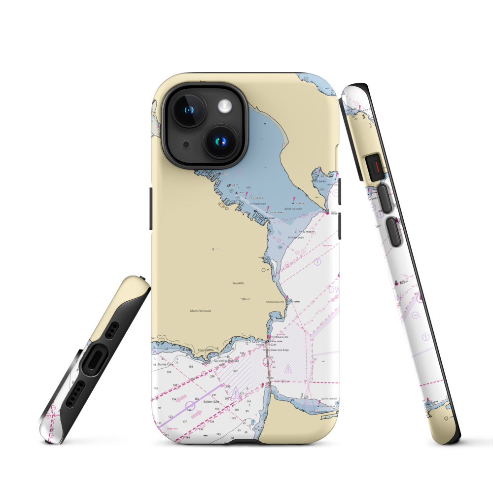 Sausalito Yacht Club (Sausalito, CA) NOAA Chart  Tough iPhone Case iPhone 15 model shown