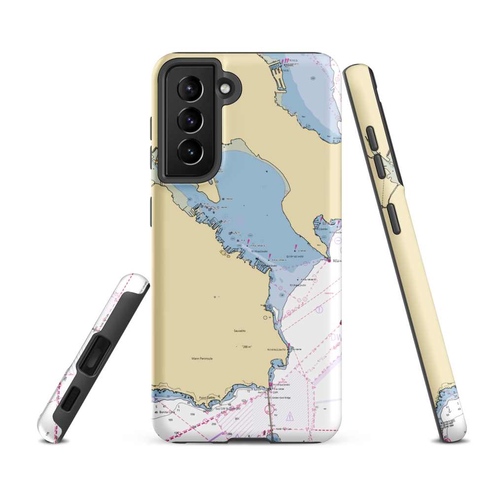 Sausalito Yacht Harbor (Sausalito, CA) NOAA Chart Samsung Phone Case Samsung Galaxy S21 FE model shown