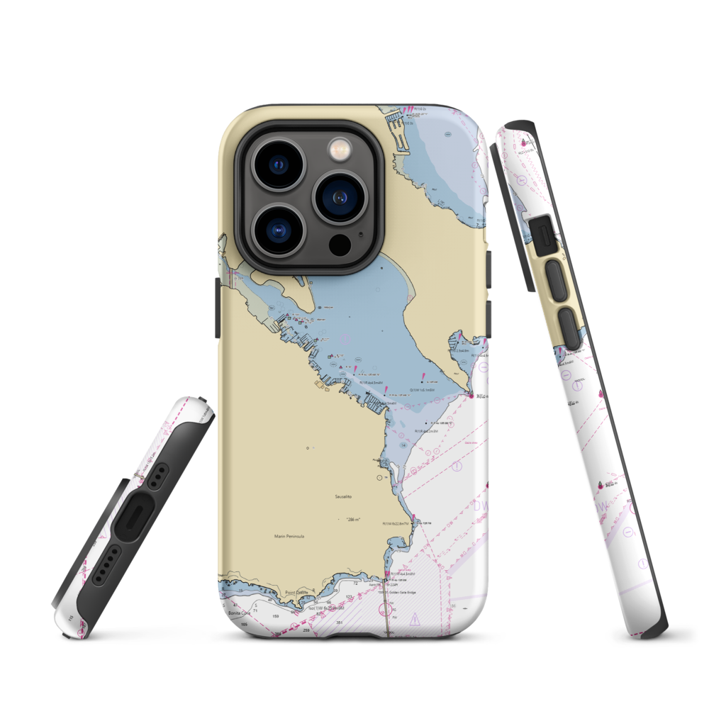 Schoonmaker Point Marina (Sausalito, CA) NOAA Chart  Tough iPhone Case iPhone 14 Pro model shown