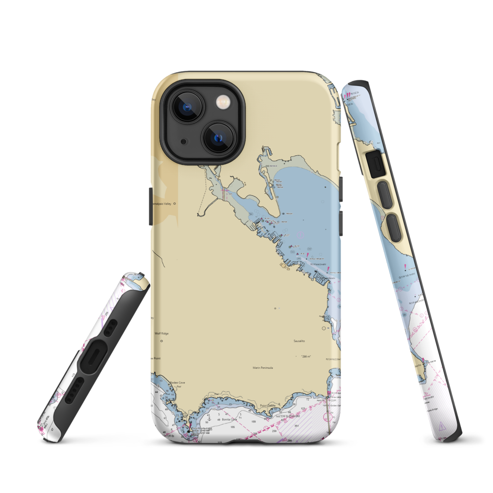 Waldo's Point Floating House Docks (Sausalito, CA) NOAA Chart  Tough iPhone Case iPhone 13 model shown