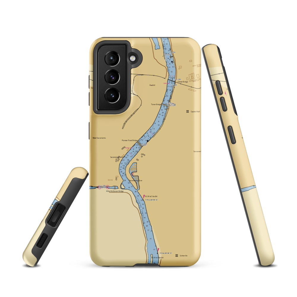 Sacramento Marina (Sacramento, CA) NOAA Chart Samsung Phone Case Samsung Galaxy S21 model shown