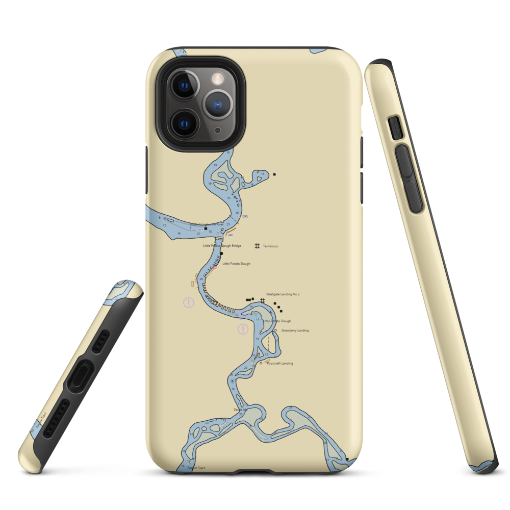 Tower Park Marina (Lodi, CA) NOAA Chart  Tough iPhone Case iPhone 11 Pro Max model shown