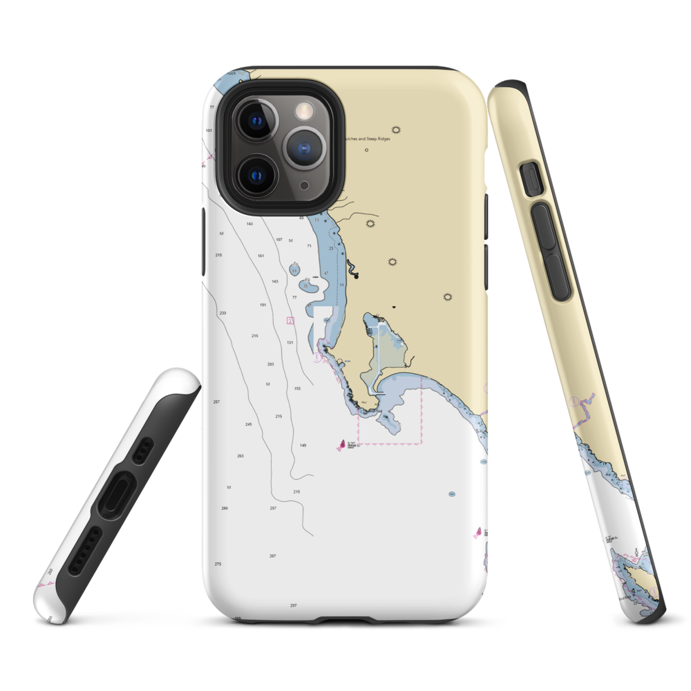 Porto Bodega Marina (Bodega Bay, CA) NOAA Chart  Tough iPhone Case iPhone 11 Pro model shown