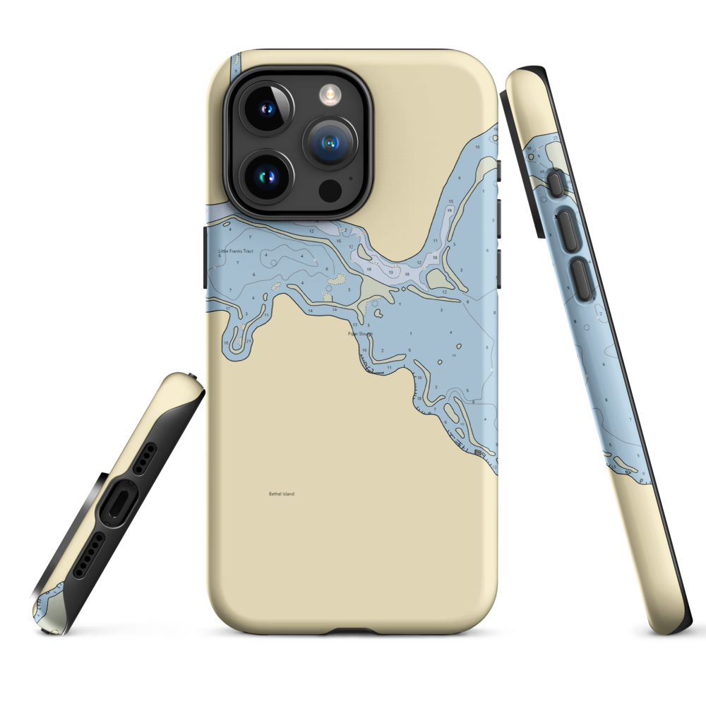 Bethel Harbor (Bethel Island, CA) NOAA Chart  Tough iPhone Case iPhone 15 Pro Max model shown