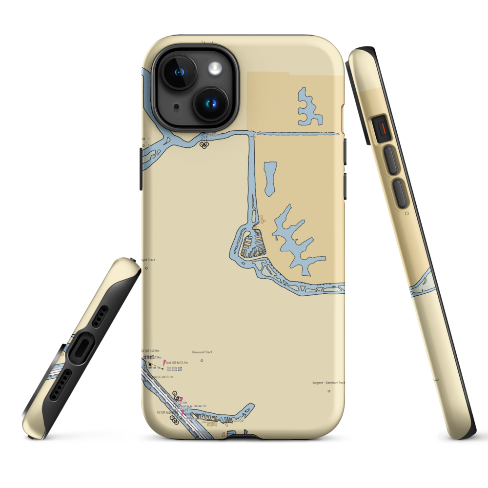 Village West Marina (Stockton, CA) NOAA Chart  Tough iPhone Case iPhone 15 Plus model shown