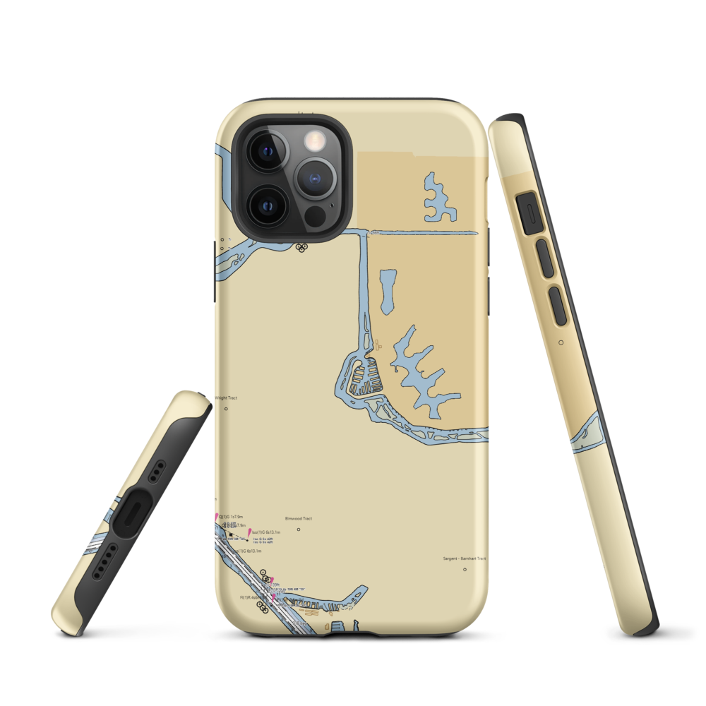 Village West Yacht Club (Stockton, CA) NOAA Chart  Tough iPhone Case iPhone 12 Pro model shown