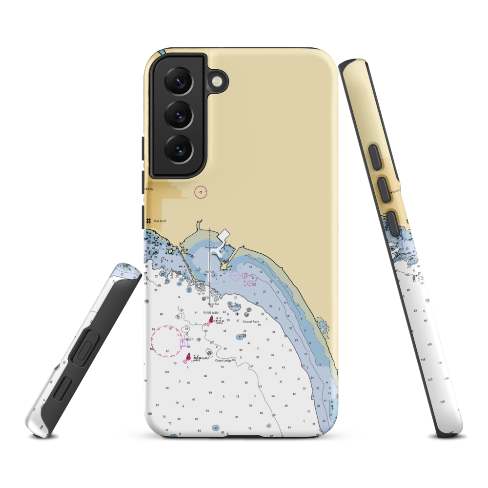 Crescent City Harbor (Crescent City, CA) NOAA Chart Samsung Phone Case Samsung Galaxy S22 Plus model shown