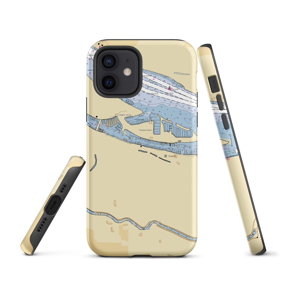McCuddy's Hayden Island Moorage (Portland, OR) NOAA Chart  Tough iPhone Case iPhone 12 model shown