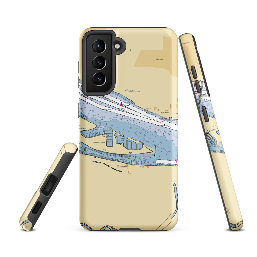 Salpare Bay Marina (Vancouver, WA) NOAA Chart Samsung Phone Case Samsung Galaxy S21 FE model shown