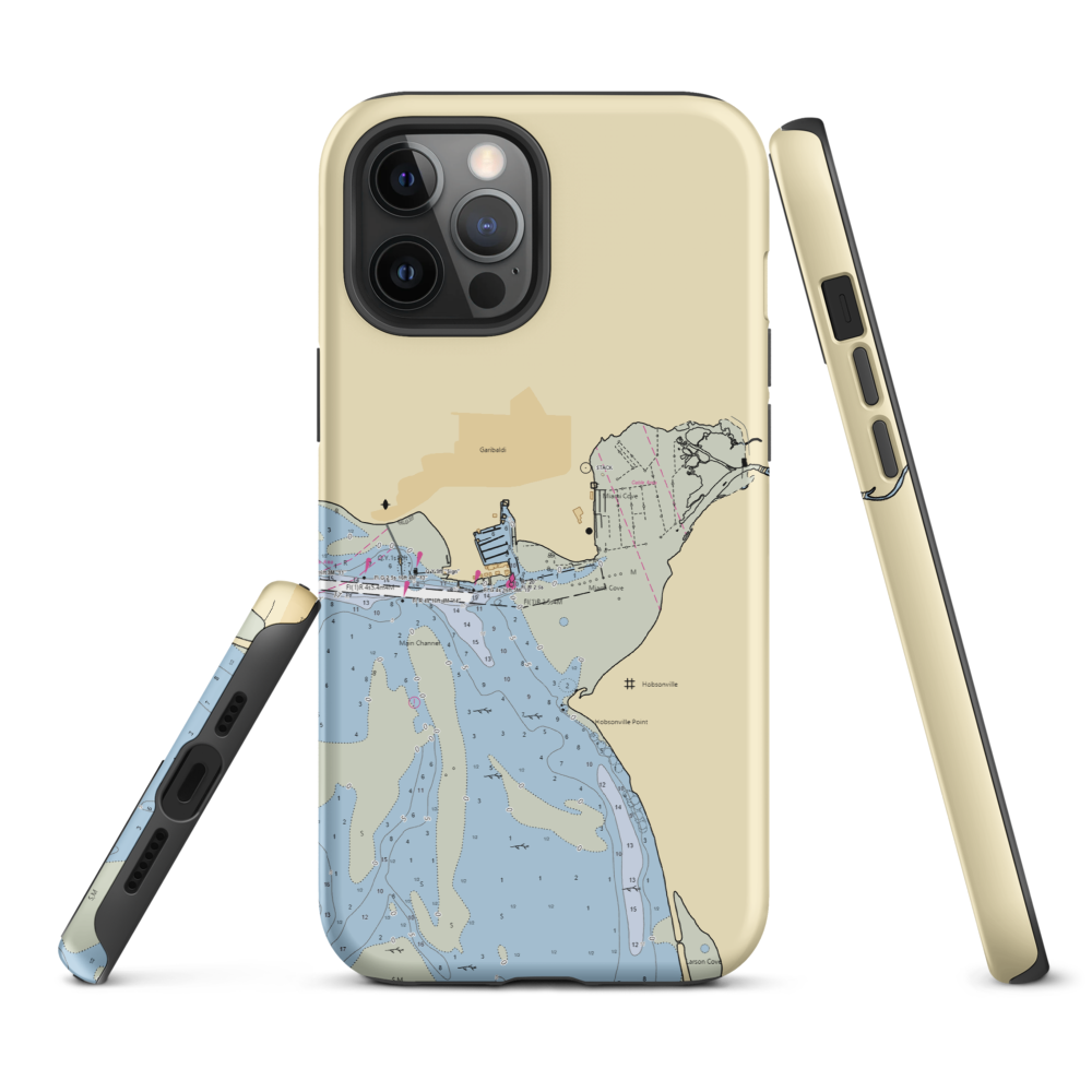 Port Of Garibaldi (Garibaldi, OR) NOAA Chart  Tough iPhone Case iPhone 12 Pro Max model shown