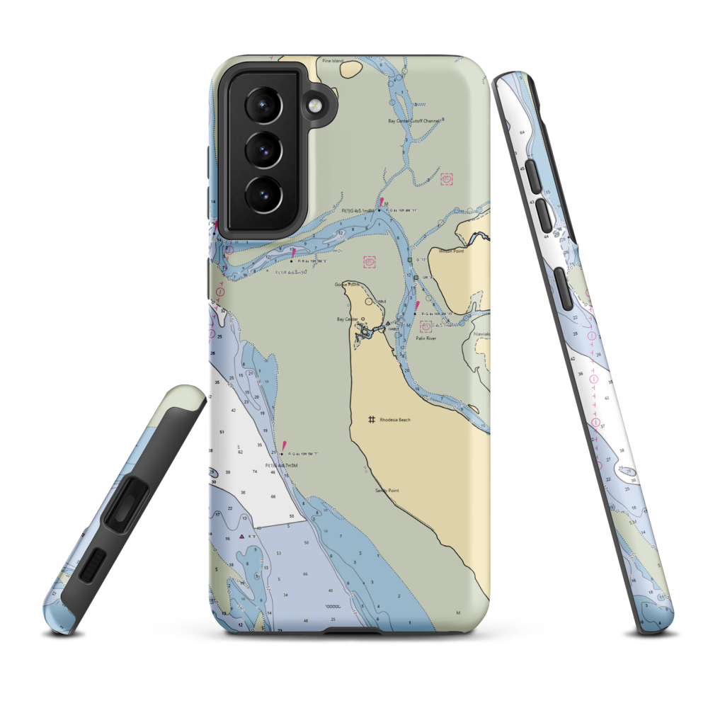 Bay Center Marina - Port of Willapa Harbor (Bay Center, WA) NOAA Chart Samsung Phone Case Samsung Galaxy S21 Plus model shown
