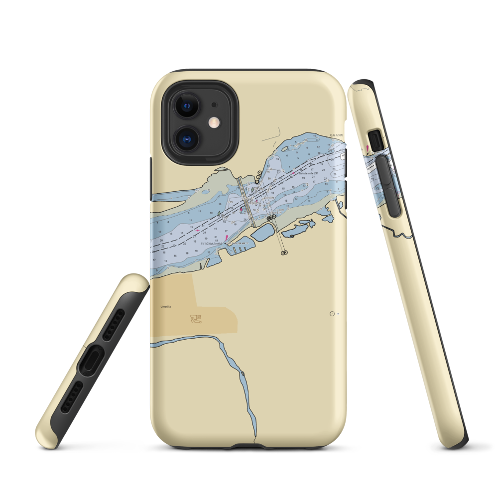 Umatilla Marina Park (Plymouth, WA) NOAA Chart  Tough iPhone Case iPhone 11 model shown