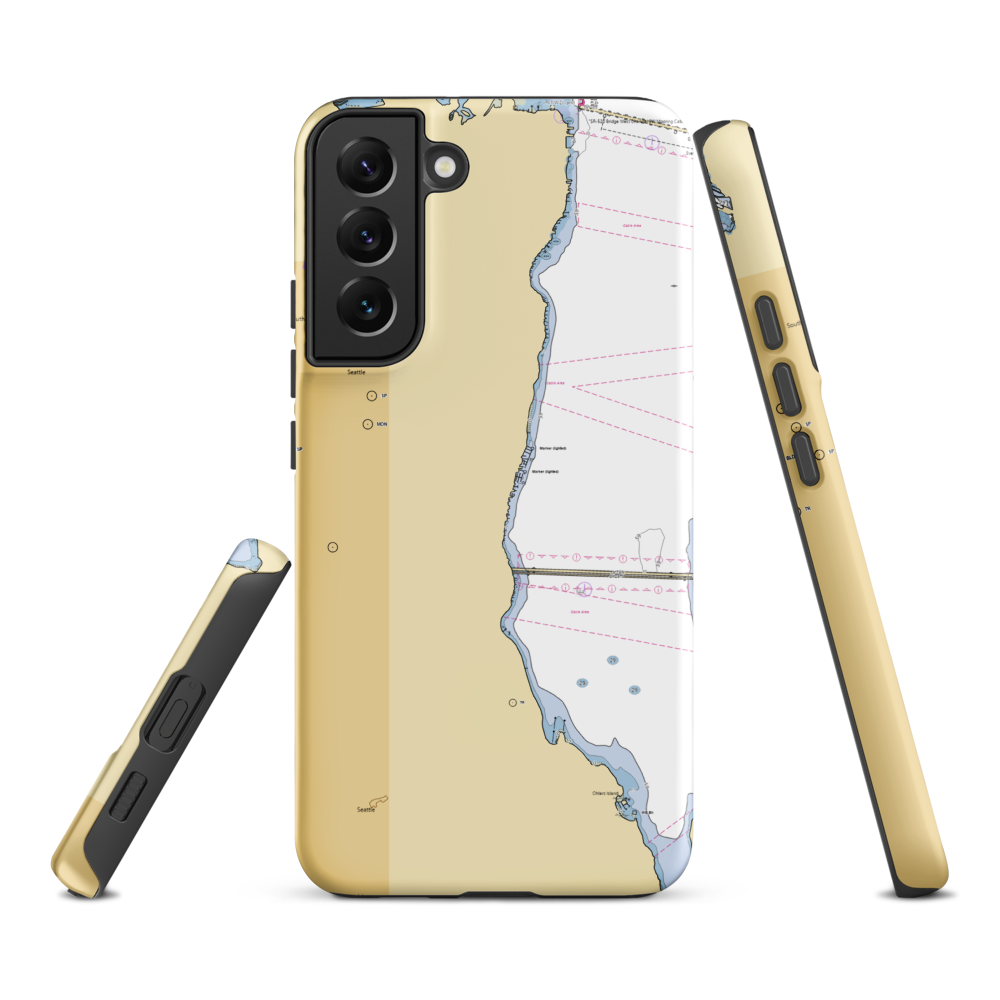 Leschi South Moorage (Medina, WA) NOAA Chart Samsung Phone Case Samsung Galaxy S22 Plus model shown