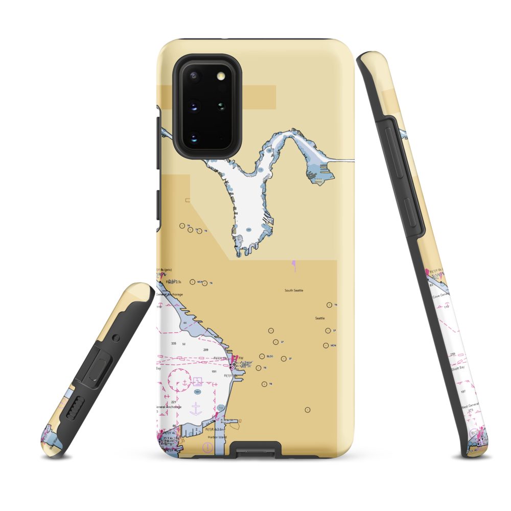Yachtfish Marine (Medina, WA) NOAA Chart Samsung Phone Case Samsung Galaxy S20 Plus model shown