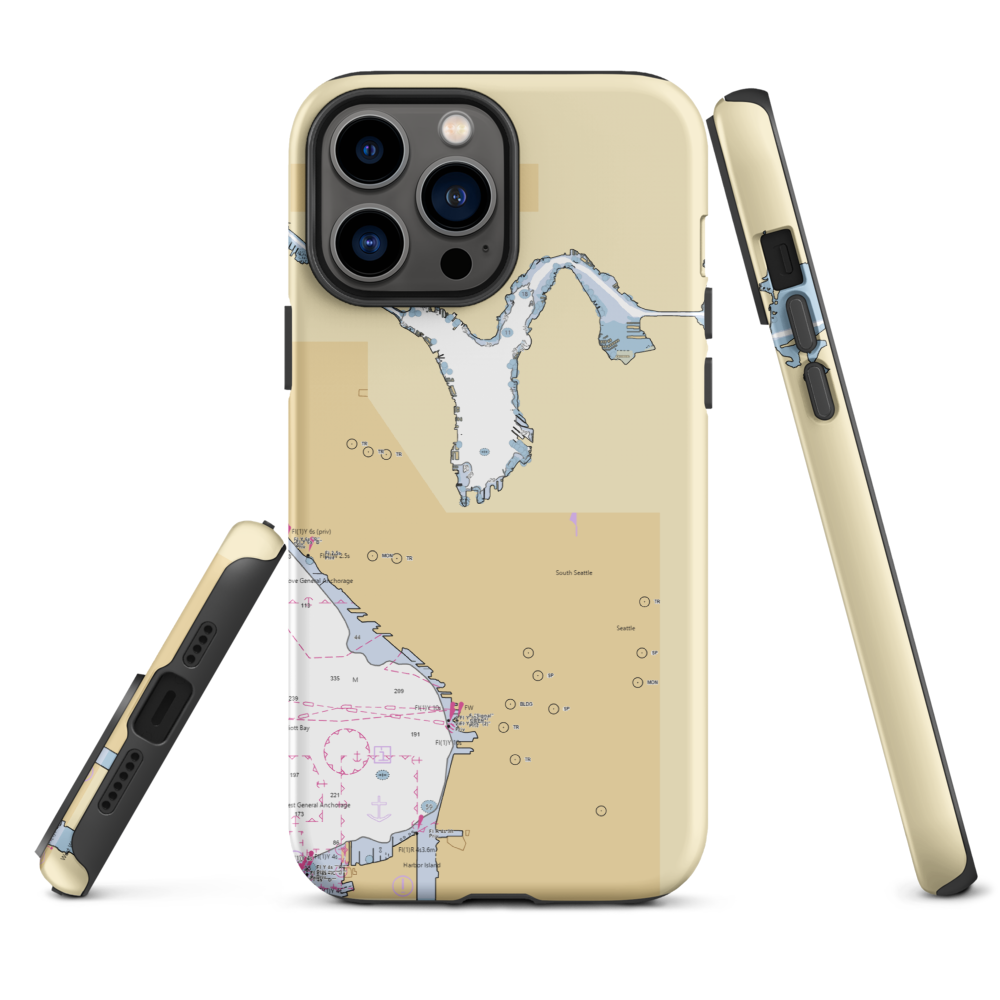 Fairview Marina (Medina, WA) NOAA Chart  Tough iPhone Case iPhone 13 Pro Max model shown