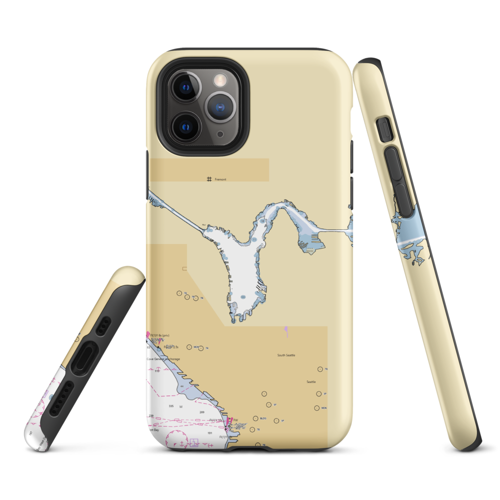Marina Mart (Medina, WA) NOAA Chart  Tough iPhone Case iPhone 11 Pro model shown