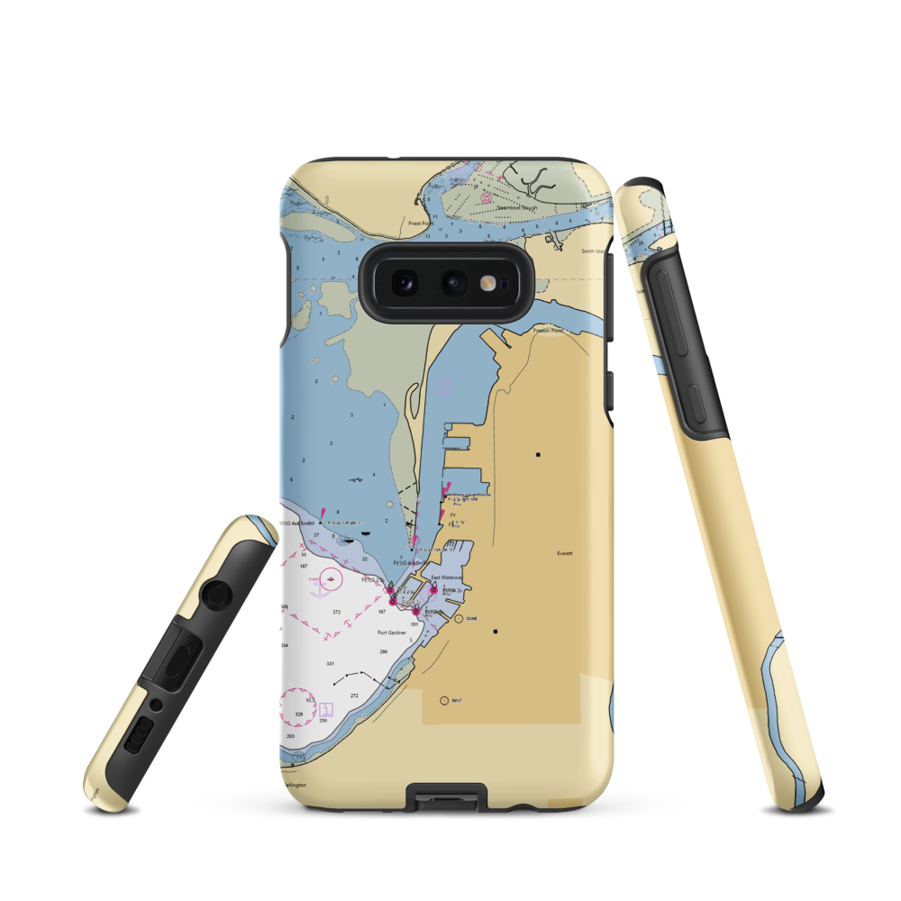 Everett Yacht Club (Everett, WA) NOAA Chart Samsung Phone Case Samsung Galaxy S10e model shown