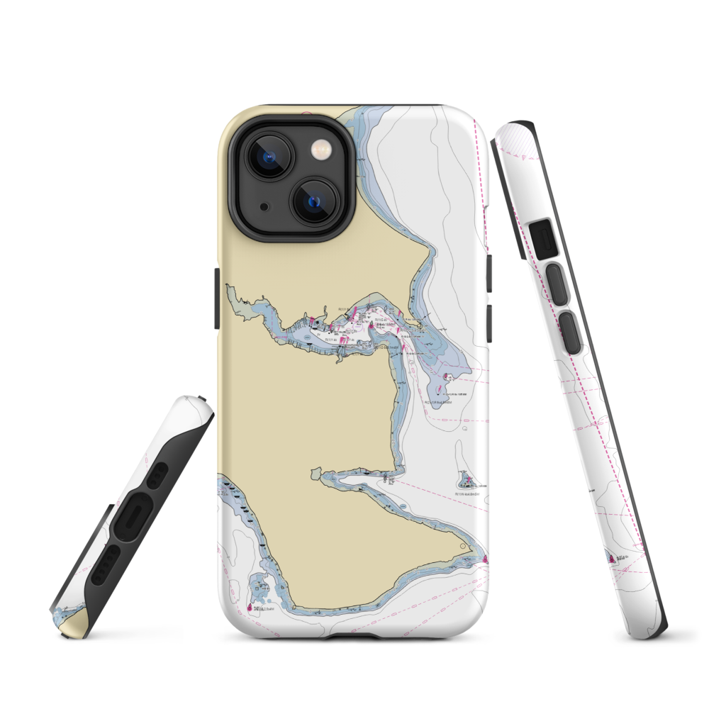 Eagle Harbor Marina (Bainbridge Island, WA) NOAA Chart  Tough iPhone Case iPhone 14 model shown