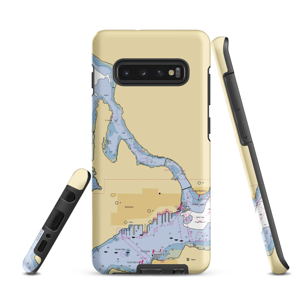 Bridgeview Marina (Bremerton, WA) NOAA Chart Samsung Phone Case Samsung Galaxy S10 Plus model shown