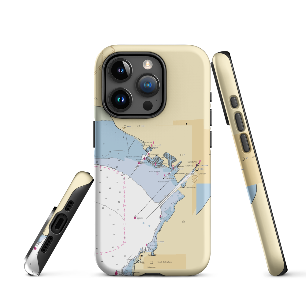 Harbor Marine Fuel (Bellingham, WA) NOAA Chart  Tough iPhone Case iPhone 15 Pro model shown