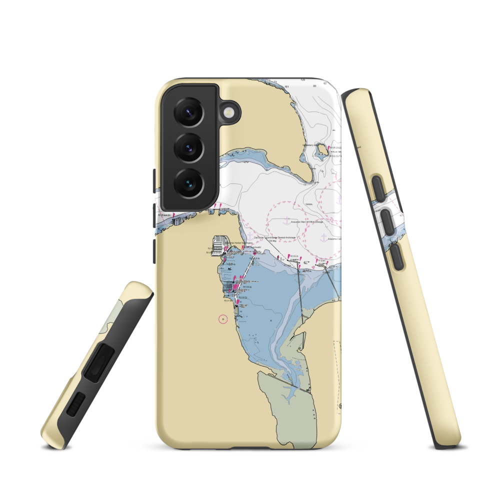 Fidalgo Yacht Club (Anacortes, WA) NOAA Chart Samsung Phone Case Samsung Galaxy S22 model shown