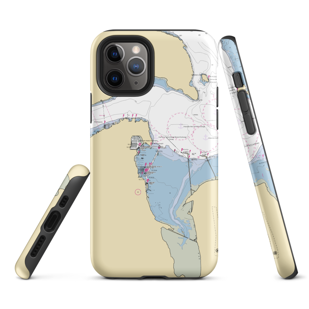 Cap Sante Marina (Anacortes, WA) NOAA Chart  Tough iPhone Case iPhone 11 Pro model shown