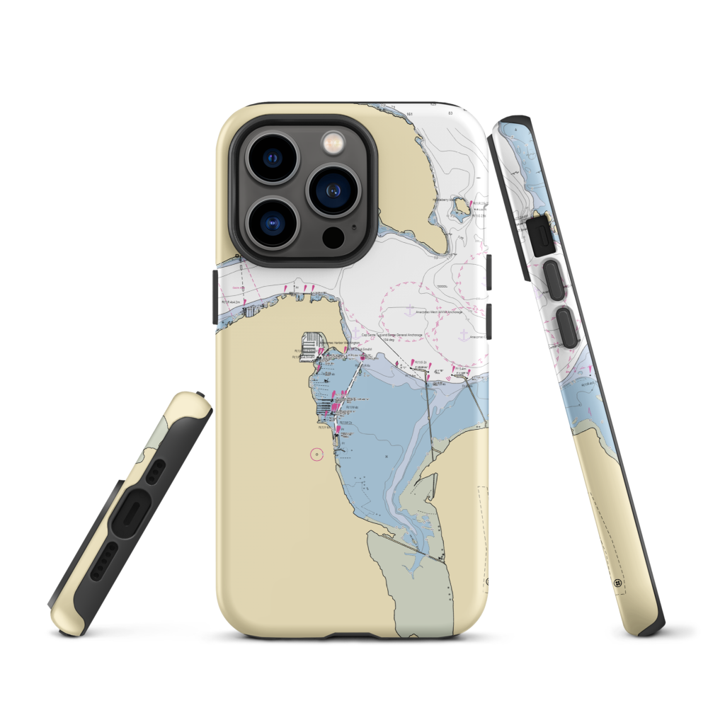 Cap Sante Marina (Anacortes, WA) NOAA Chart  Tough iPhone Case iPhone 13 Pro model shown