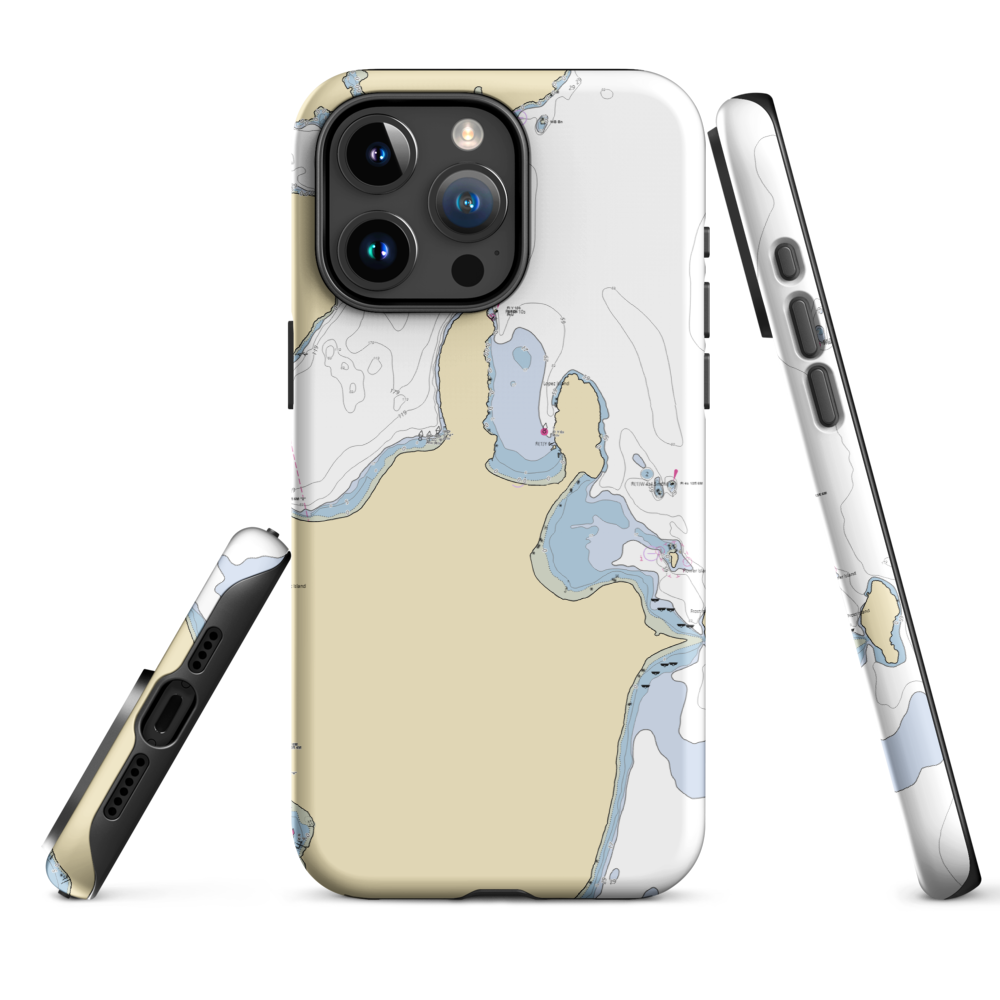 Spencer's Landing Marina (Lopez Island, WA) NOAA Chart  Tough iPhone Case iPhone 15 Pro Max model shown