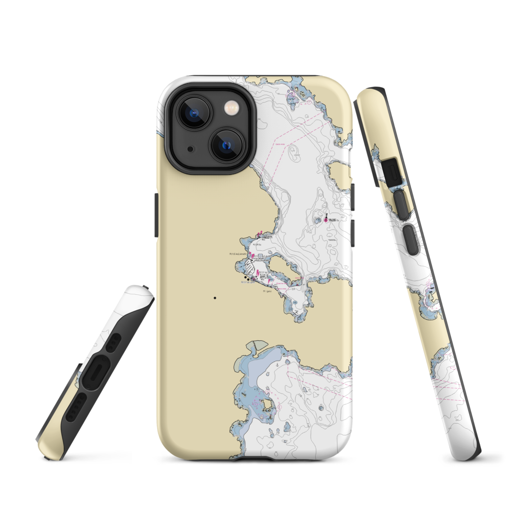 Charters Northwest (Deer Harbor, WA) NOAA Chart  Tough iPhone Case iPhone 14 model shown