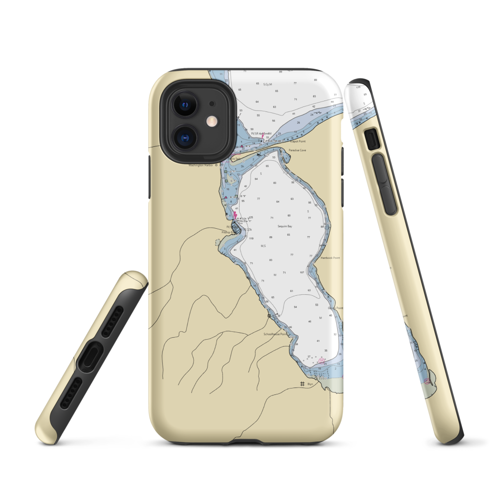 John Wayne Marina (Sequim, WA) NOAA Chart  Tough iPhone Case iPhone 11 model shown