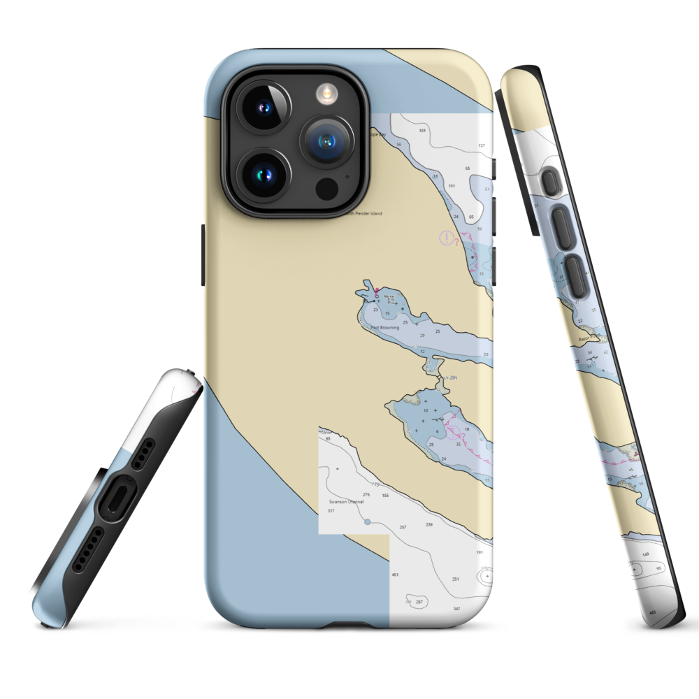 Port Browning Marina Resort (Point Roberts, WA) NOAA Chart  Tough iPhone Case iPhone 15 Pro Max model shown
