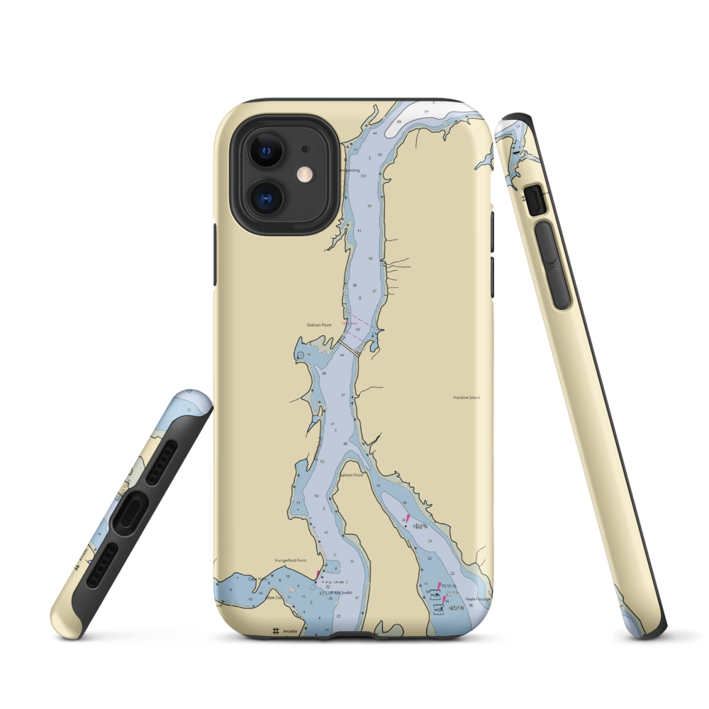 Olympia Yacht Club - Shelton Outstation (Grapeview, WA) NOAA Chart  Tough iPhone Case iPhone 11 model shown